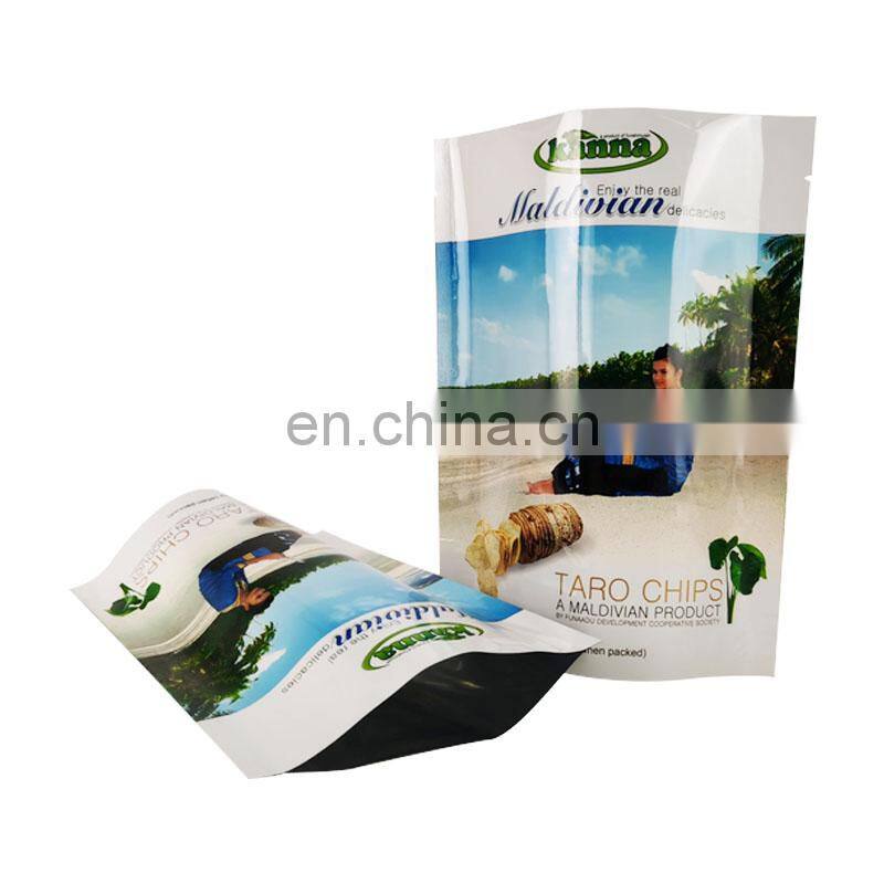 Customized logo potato chips food packing stand up pouch bag with aluminum foil