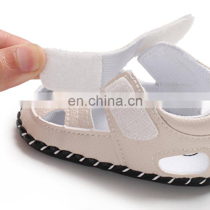Summer Baby Boy Shoes Kids Beach Sandals for Boys Soft Leather Bottom Non-Slip Closed Toe Safty Shoes Children Shoes