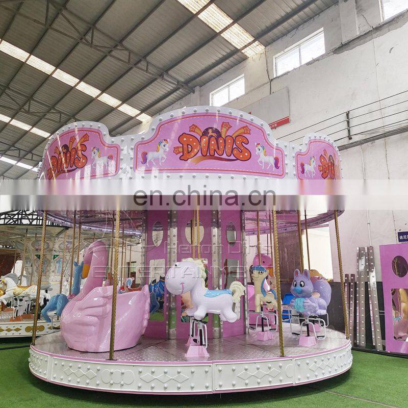 New design pink color 16 seats customize carousel merry go round for sale