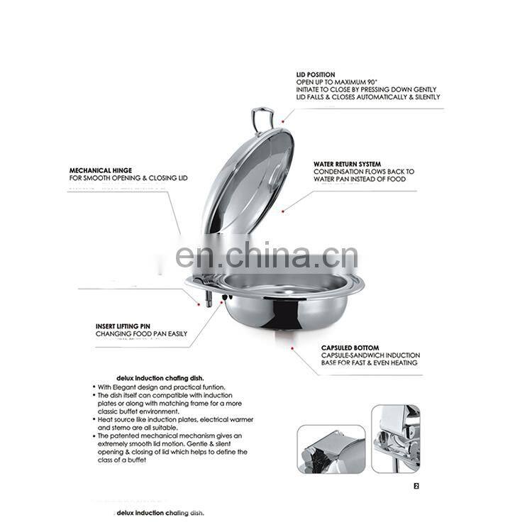 catering restaurant luxury GN pan display stainless steel buffet food warmer chafing dish