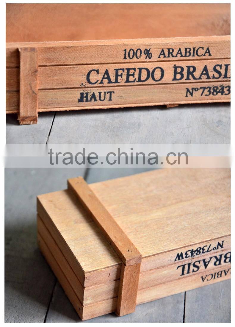 S/3 New Arrival Delicate Terracotta Wood Garden Rectangular Planter Box