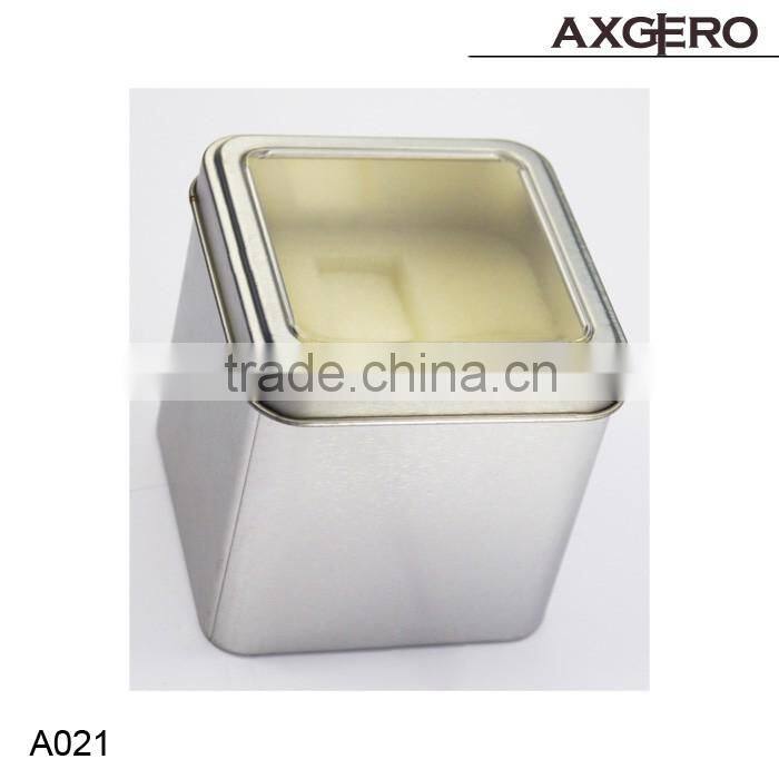 Popular gift wrap boxes for watch, New style with clear pvc window metal watch box