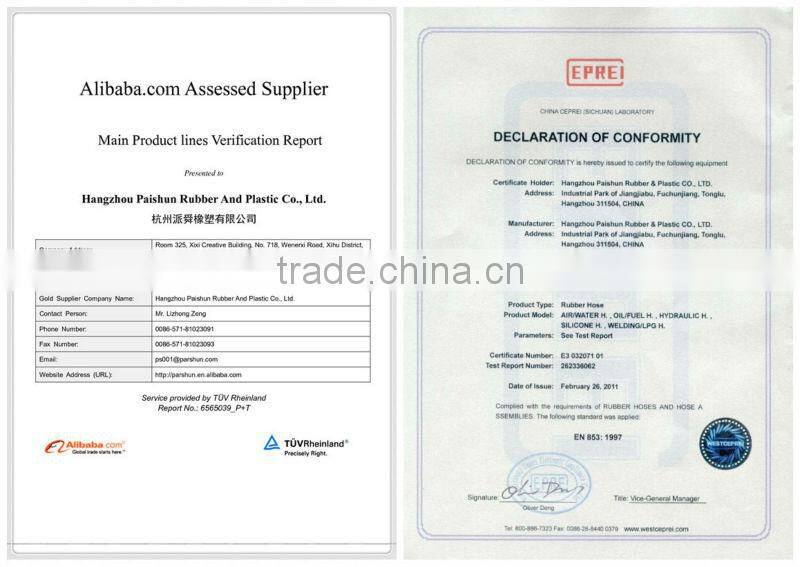 CE certification fiber braid 20 bar SBR + NR rubber twin color welding hose