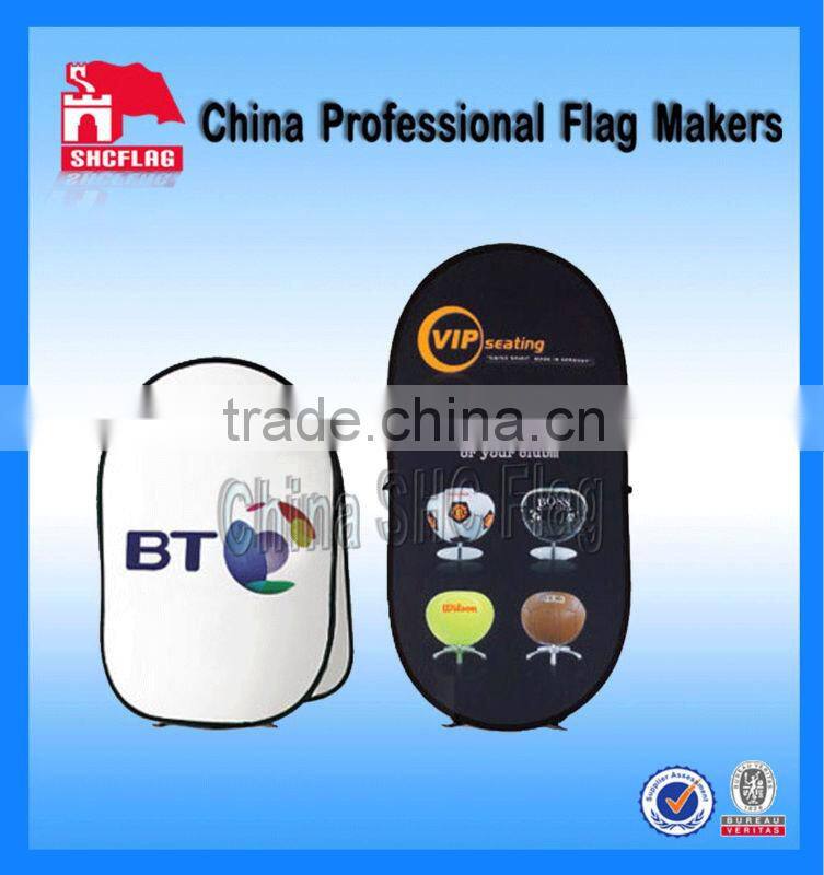 Custom velcro and oval pop up banner