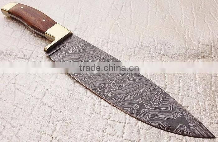 Fixed blade chef-jungle knife with wood Handel