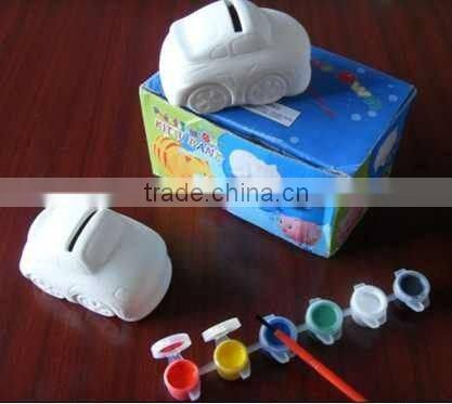 Kids diy ceramic dolomite car paint color with brush