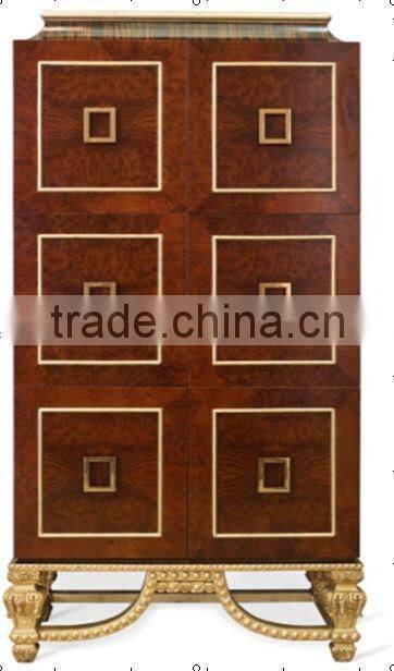 Neoclassic living furniture set wood frame fabric sofa gold length mirror