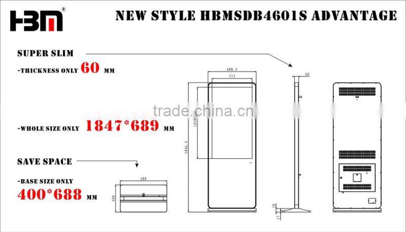 46 inch floor stand shopping mall advertisement LED Kiosk