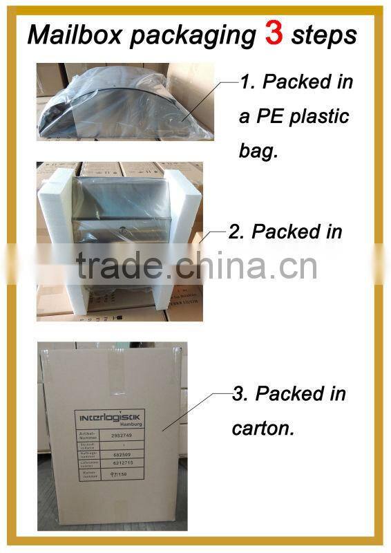 18/8 material stainless steel wall mounted mailbox for apartment