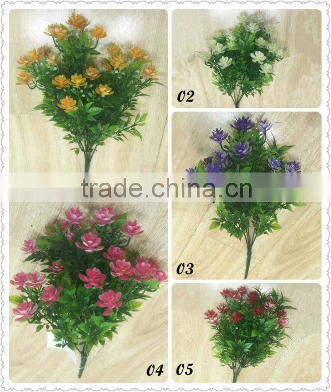 Wholesale plastic bush with mini flowers for artificial flower basket decoration