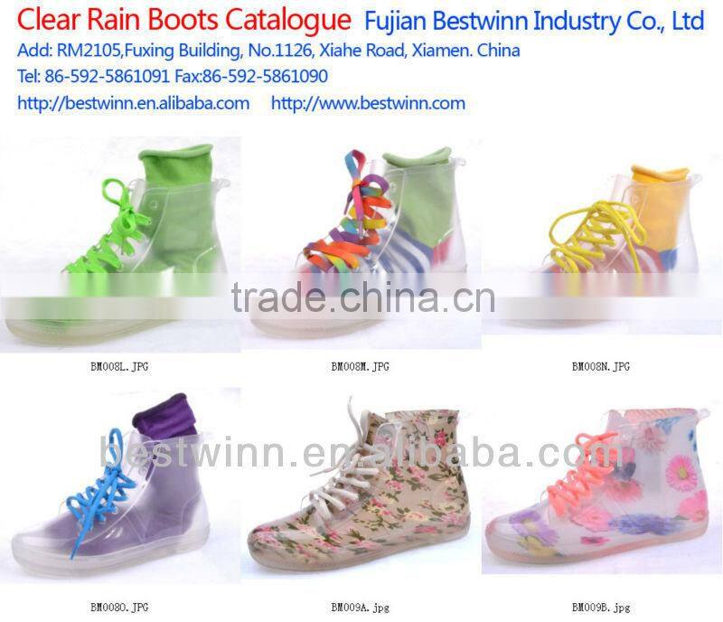 2016 lady High heel Rain Boots with lace
