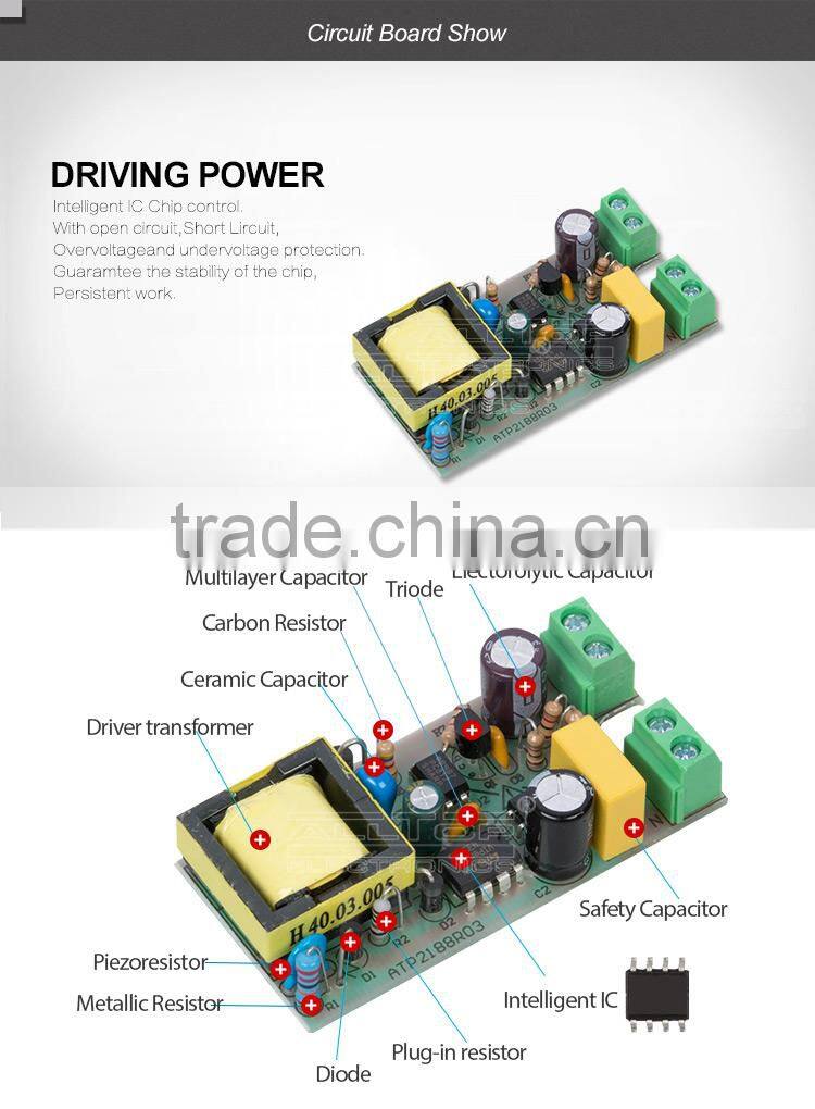 3 Year warranty constant current 6w 12v led power supply