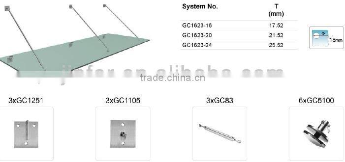 Stainless Steel Tempered Glass Canopy "SQUARE"