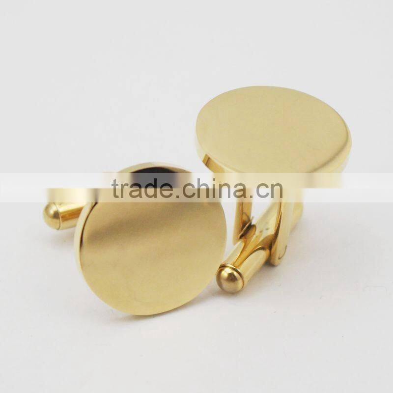2016 Fashion Gold Plating Cufflink Adding Custom Logo