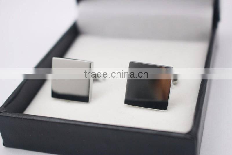 Personalized Logo Blank Stainless Steel Square Cuff Links