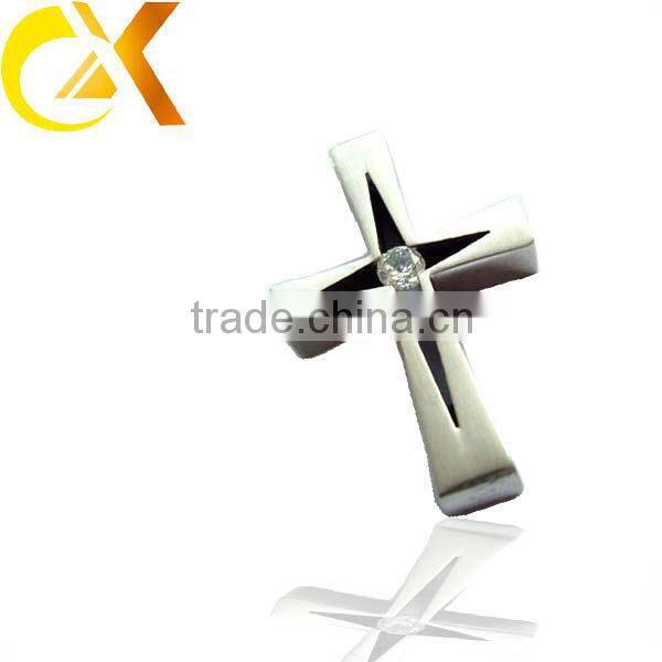 2013 wholesale Stainless Steel Jewelry cross zircon pendants for jewelry making