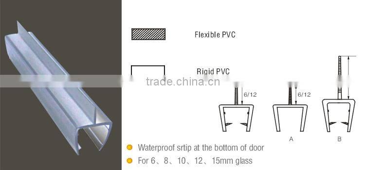 For 6 / 8 / 10 / 12 / 15 mm Glass Plastic Sliding Glass Door Seal At The Bottom