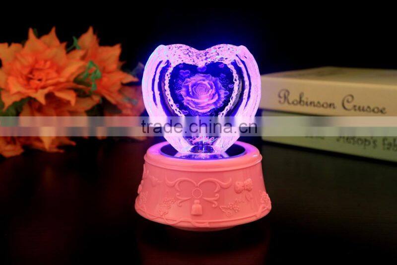 customer design elegant wedding gift 3d laser engraving crystal heart award