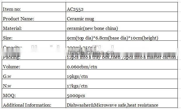 Ceramic mug cup with shiny pictures