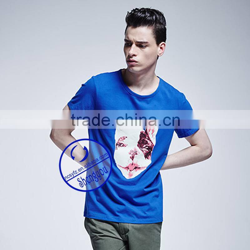 Wholesale solid color short sleeve round neck men t-shirt manufacturer