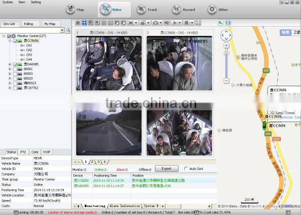 4 channel 128GB Sd Card bus DVR with 720p ahd camera input .