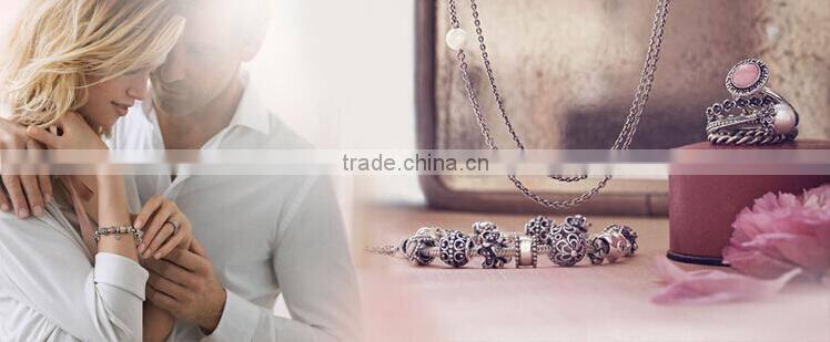 European jewelry 925 sterling silver diamond pave loose beads