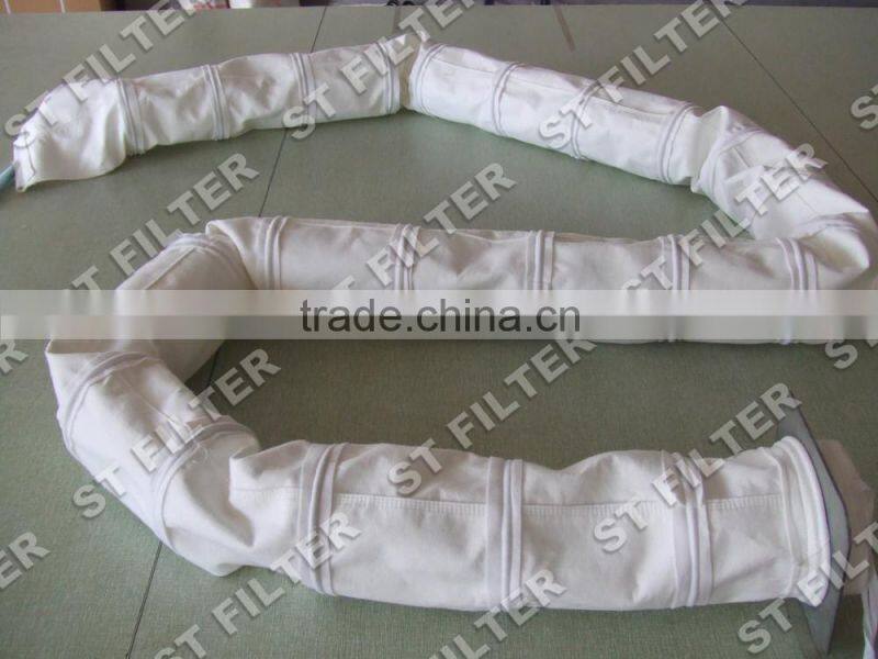 dacron dust 500 micron filter bag,water oil repellent filter bag for steel industry dia 150x5000mm