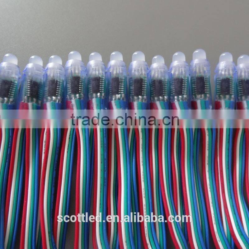 High bright IP68 12mm DC5V led pixel light string ws2801 50 node a string