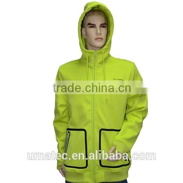 Breathable membrane windbreaker men's Softshell Jacket with hood