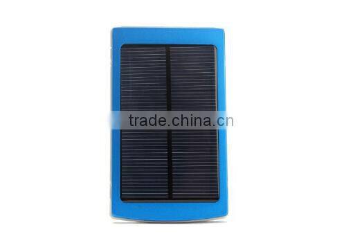Hiqh capacity 10000mah solar charger for mobile phone with 2 usb Ports
