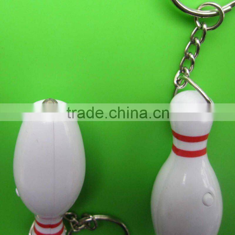 fashion key chain bowling pin led keychain