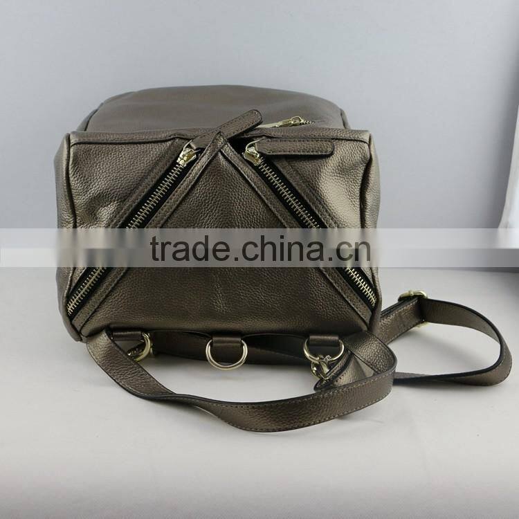 Trendy fashion designer new style ladies multifunction genuine leather backpack