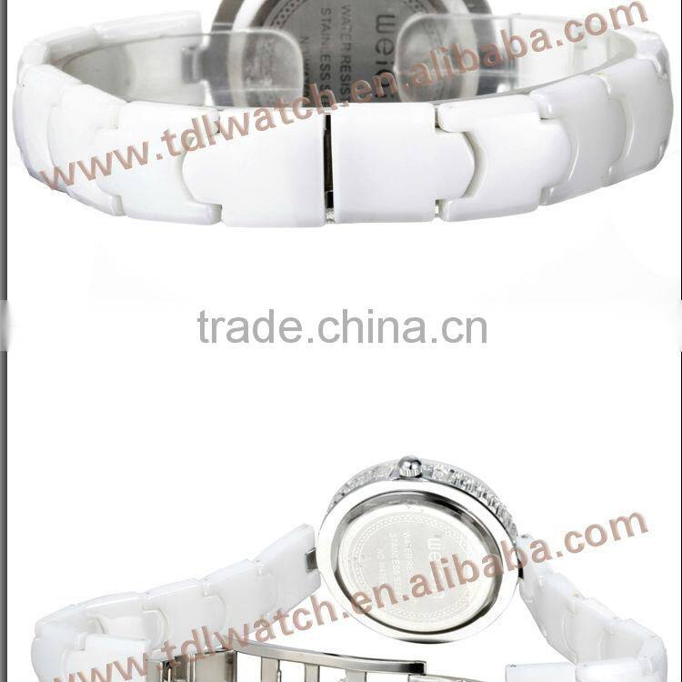 2015 Hot Selling Fashion Sapphire Crystal Fashion White Ceramic Watch
