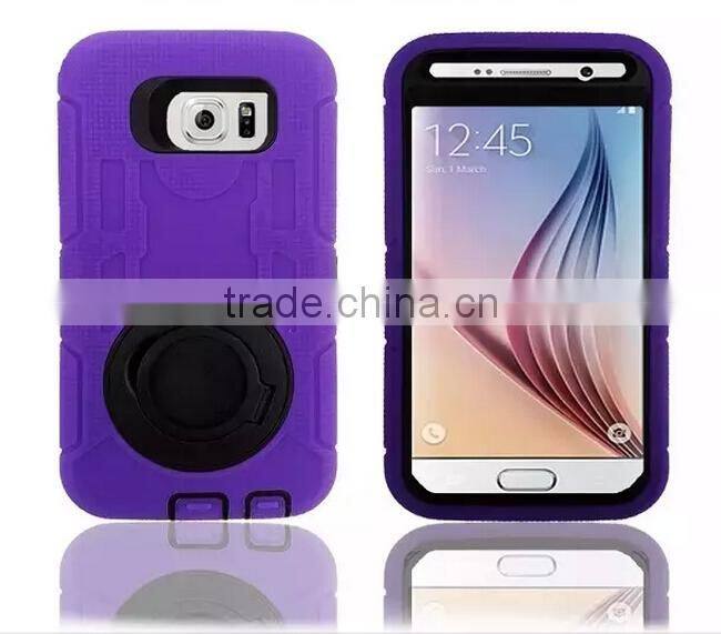 Hybrid Heavy Duty Ring Holder Protective Case For Samsung Galaxy S6 Cover