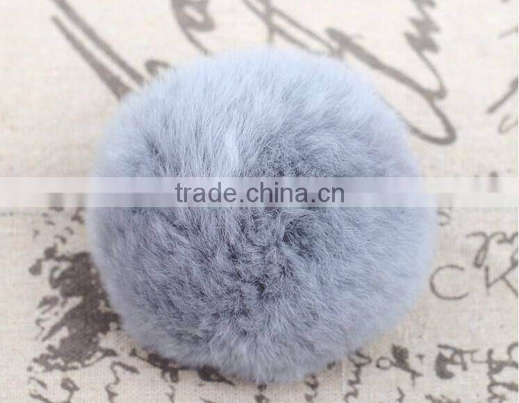 Customize Fashion Colorful Fluffy Ball Keychain / Rex Rabbit Fur Ball
