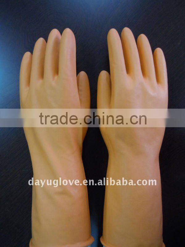 flocklined Orange Nitrile Household Gloves