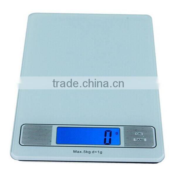 5kg/1g Electronic kitchen scale with time clock and touch panel