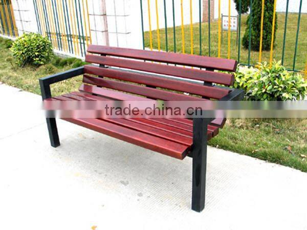 Waterproof wpc composite park benches with steel frame