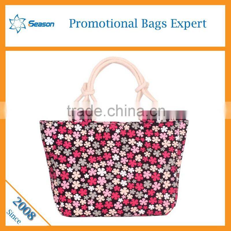 Custom flowers promotional canvas tote shopping cotton canvas bag