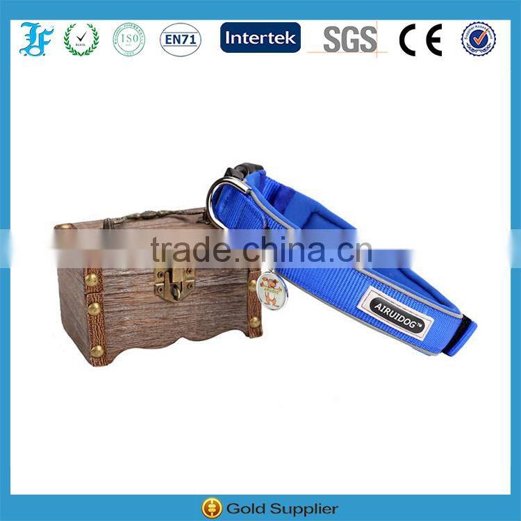 nylon webbing collar for dog with Neoprene and Velcro