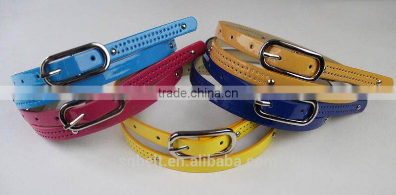 New style Lady leather belts leather belts with alloy buckle PU skinny belts