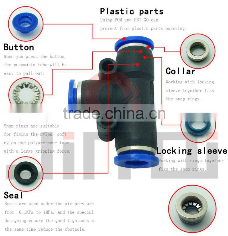 alibaba china pneumatic tee plastic joint
