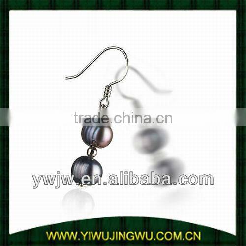 2013 latest fashion black pearl earring with diamond(JW-G6059)