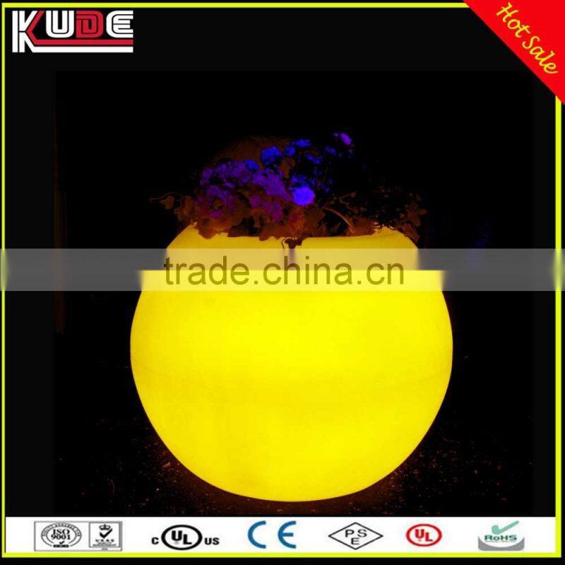New Stylish Decorative Plastic Flower Pot LED Light Round Ball Shape LED Pot With Remote Control