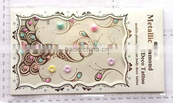 custom new fashion rhinestone metallic tattoo crystal gold foil tattoo stickers