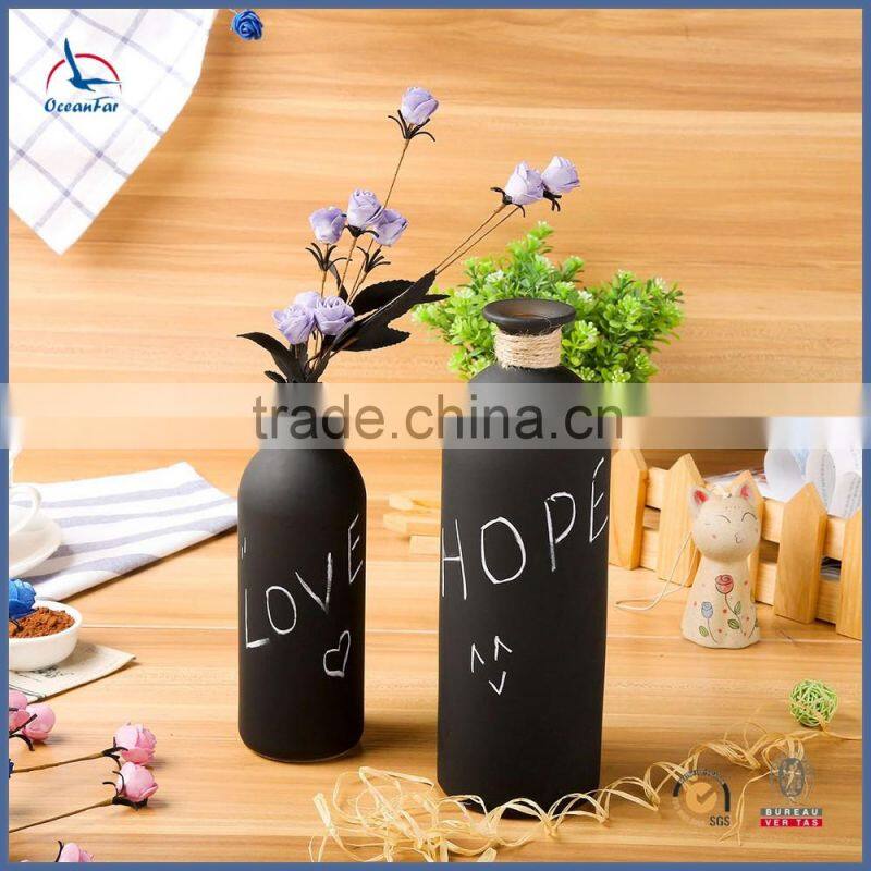 Chalkboard Flower Vase Glass High Quality Decorative Glass Vase