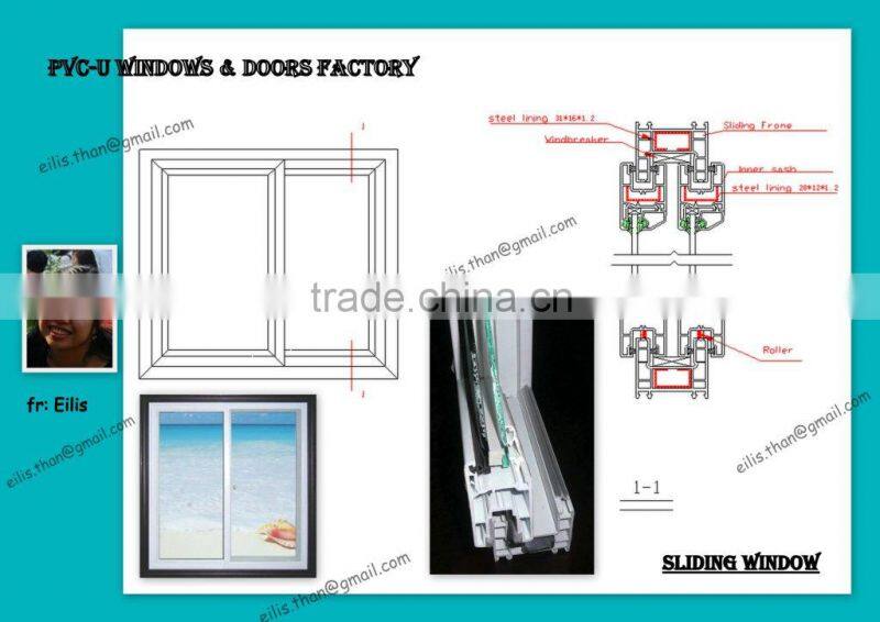 spray coating, matel similar, upvc slider window with 60mm double glass