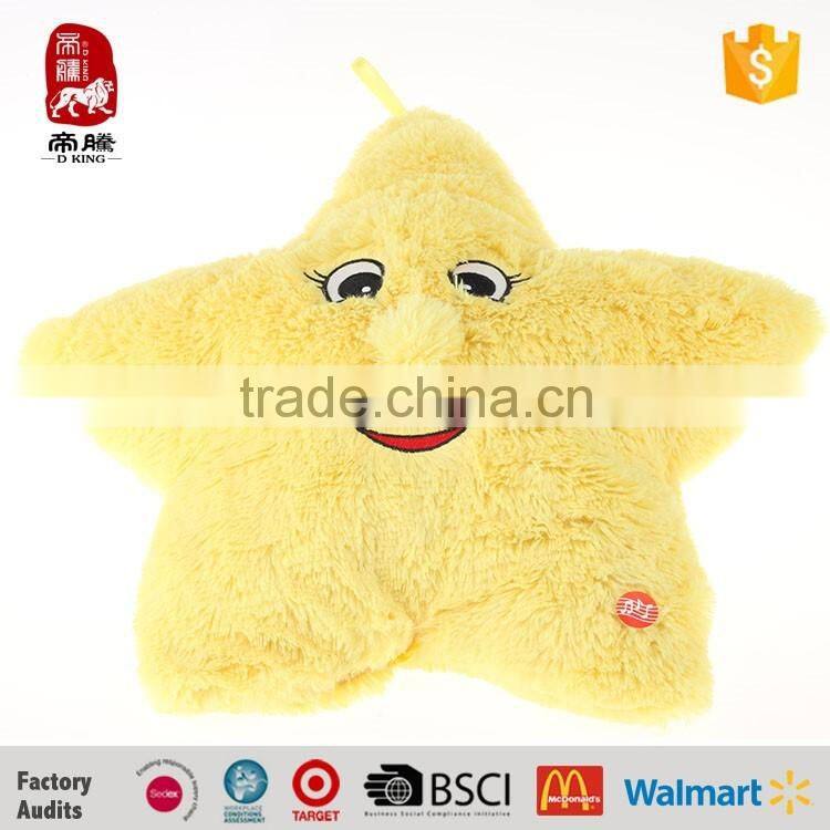 Custom cheap with luminescence plush toys pillow and The moon shape pillow with music
