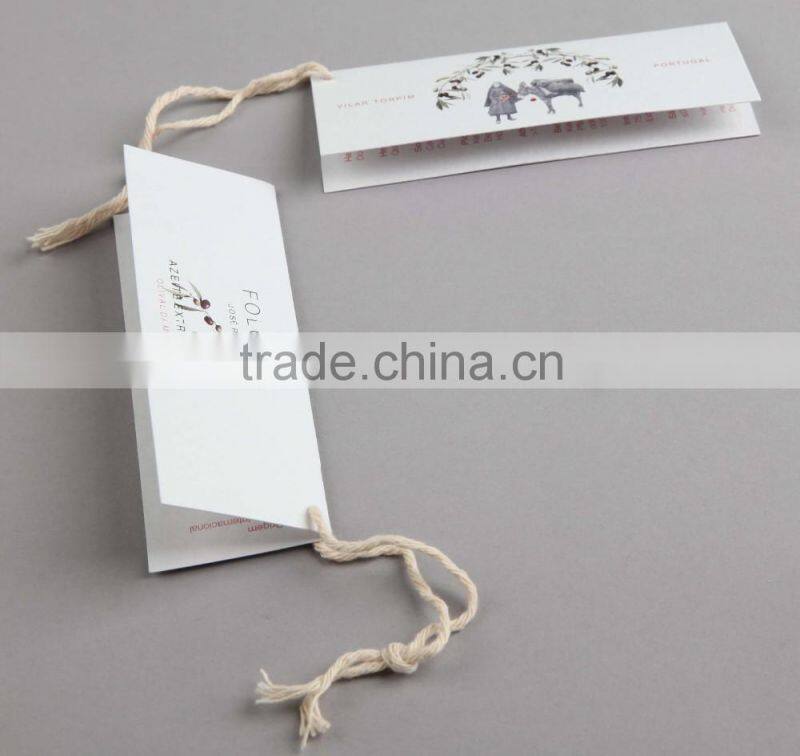 Custom Logo Design Center Folded Over Cardboard Paper Hang Tag