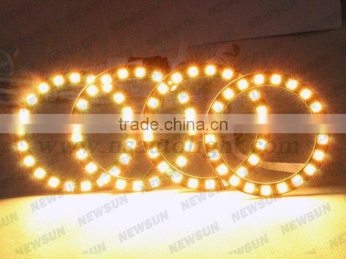 Upgrade of led and ccfl angel eyes, 7000K xenon bright 5050 SMD RGB led angel eyes 72mm diameter led ring light 16 colors change